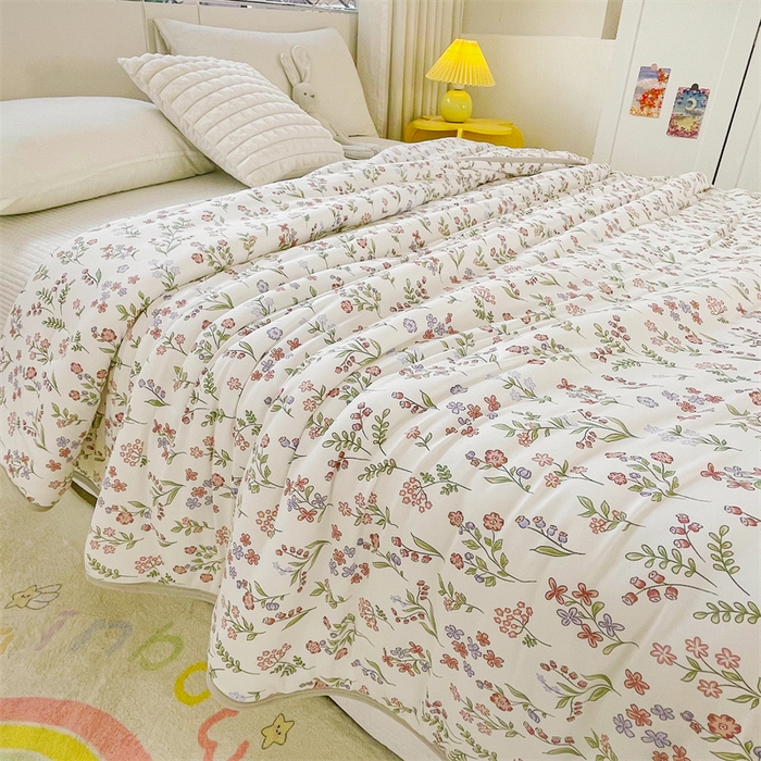 91家纺网 家纺一手货源 找家纺 米米儿家纺 2024新款A类针织棉夏被夏凉被被子被芯 春枝