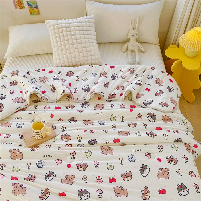 91家纺网 家纺一手货源 找家纺 米米儿家纺 2024新款A类针织棉夏被夏凉被被子被芯 动物集