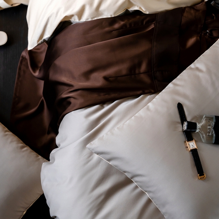 91家纺网 家纺一手货源 找家纺 鹿班家居 2024新款100S长绒棉双拼套件 标准会员-10 棕榈灰