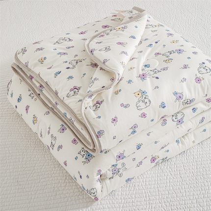 91家纺网 家纺一手货源 找家纺 米米儿家纺 2024新款A类针织棉夏被夏凉被被子被芯 花丛喵