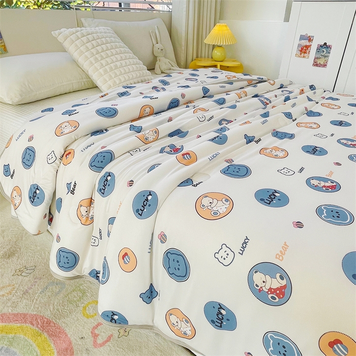 91家纺网 家纺一手货源 找家纺 米米儿家纺 2024新款A类针织棉夏被夏凉被被子被芯 米米熊