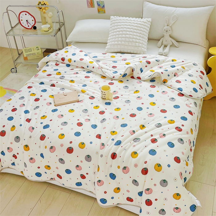 91家纺网 家纺一手货源 找家纺 米米儿家纺 2024新款A类针织棉夏被夏凉被被子被芯 南瓜贝贝