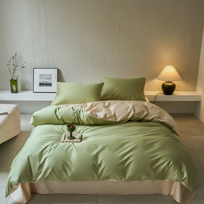 91家纺网 家纺一手货源 找家纺 鹿班家居 2024新款100S长绒棉双拼套件 标准会员-10 吾枝绿