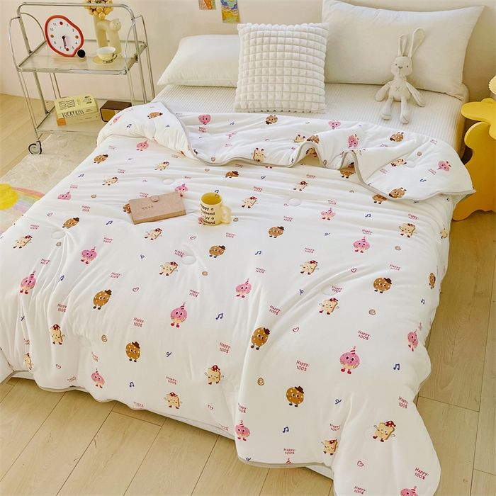 91家纺网 家纺一手货源 找家纺 米米儿家纺 2024新款A类针织棉夏被夏凉被被子被芯 曲奇伙伴