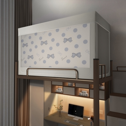 宅部落 2024新款99%全遮光涂层学生上下铺蚊帐 印花-波点