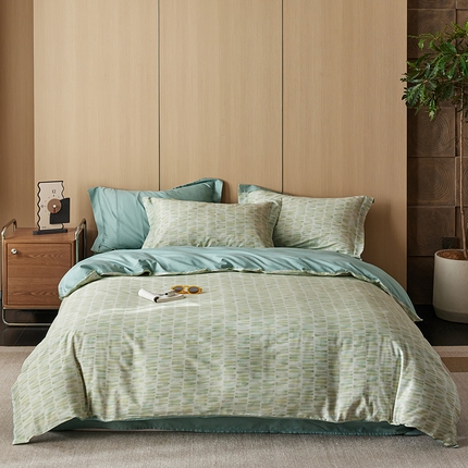 91家纺网 家纺一手货源 找家纺 千朵森 2024新款A类40支长绒棉全棉印花四件套（风格二） 霓裳