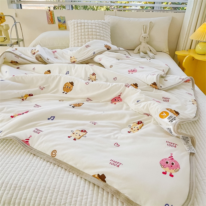 91家纺网 家纺一手货源 找家纺 米米儿家纺 2024新款A类针织棉夏被夏凉被被子被芯 曲奇伙伴