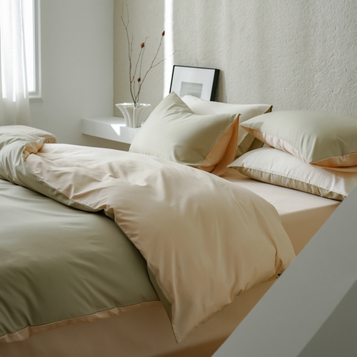 91家纺网 家纺一手货源 找家纺 鹿班家居 2024新款100S长绒棉双拼套件 标准会员-10 森绿