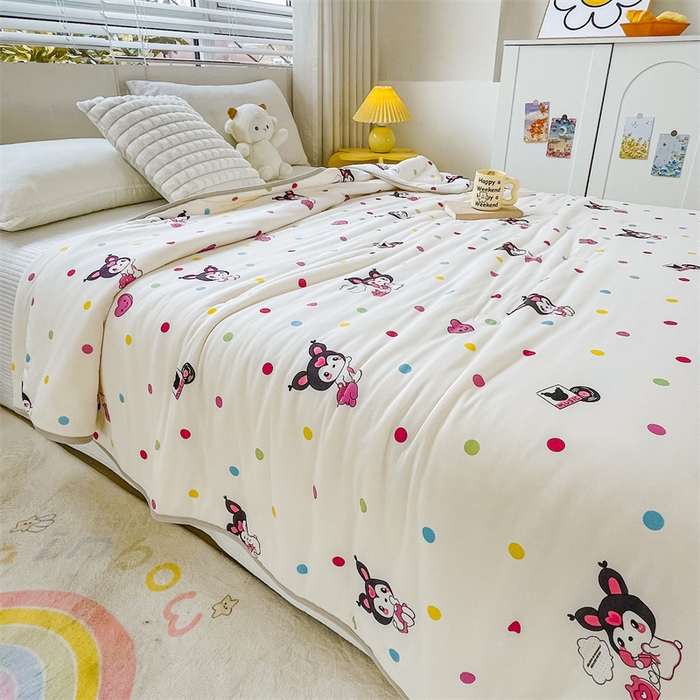 91家纺网 家纺一手货源 找家纺 米米儿家纺 2024新款A类针织棉夏被夏凉被被子被芯 库咯女孩