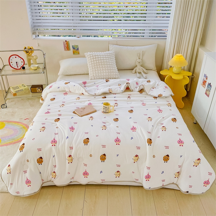 91家纺网 家纺一手货源 找家纺 米米儿家纺 2024新款A类针织棉夏被夏凉被被子被芯 曲奇伙伴