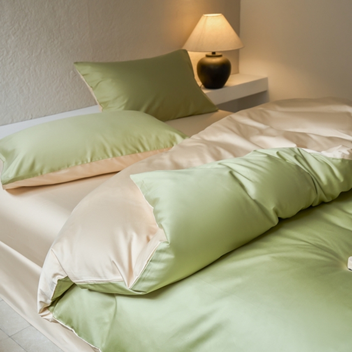 91家纺网 家纺一手货源 找家纺 鹿班家居 2024新款100S长绒棉双拼套件 标准会员-10 吾枝绿