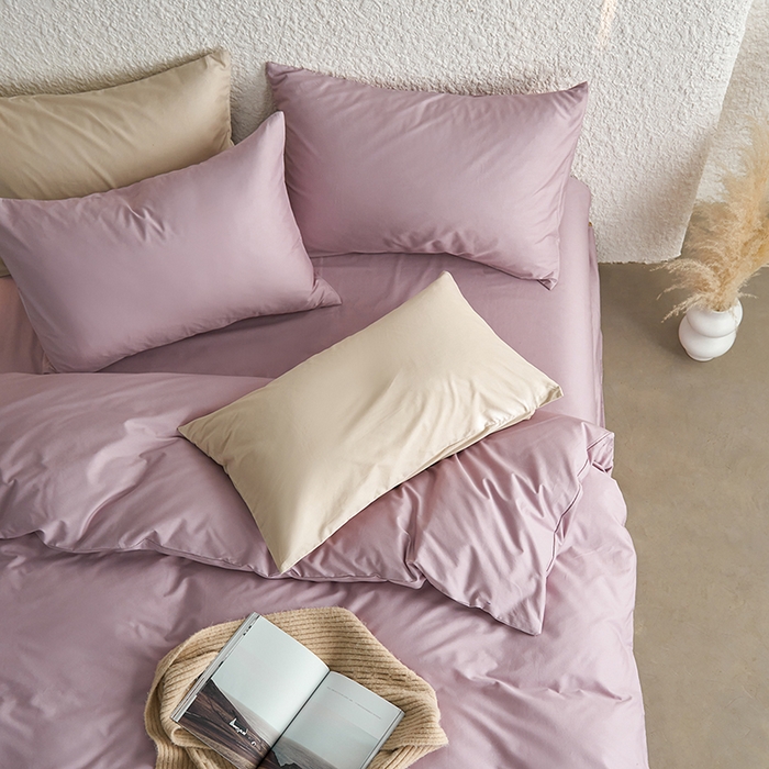 91家纺网 家纺一手货源 找家纺 （总）千朵森 2024新款全棉贡缎双拼纯色四件套