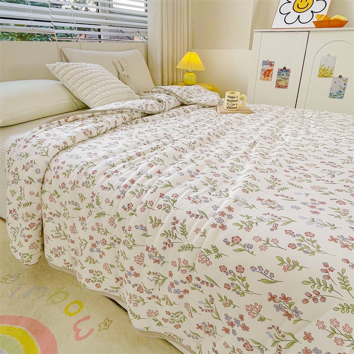 91家纺网 家纺一手货源 找家纺 米米儿家纺 2024新款A类针织棉夏被夏凉被被子被芯 春枝