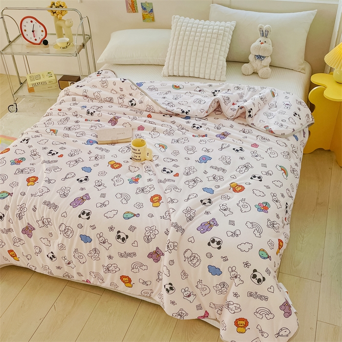 91家纺网 家纺一手货源 找家纺 米米儿家纺 2024新款A类针织棉夏被夏凉被被子被芯 简笔画