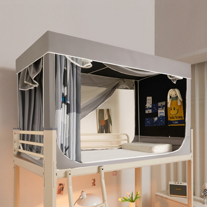 91家纺网 家纺一手货源 找家纺 宅部落 2024新款99%全遮光涂层学生上下铺蚊帐 印花-哈士奇