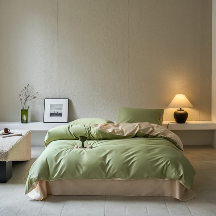 91家纺网 家纺一手货源 找家纺 鹿班家居 2024新款100S长绒棉双拼套件 标准会员-10 吾枝绿