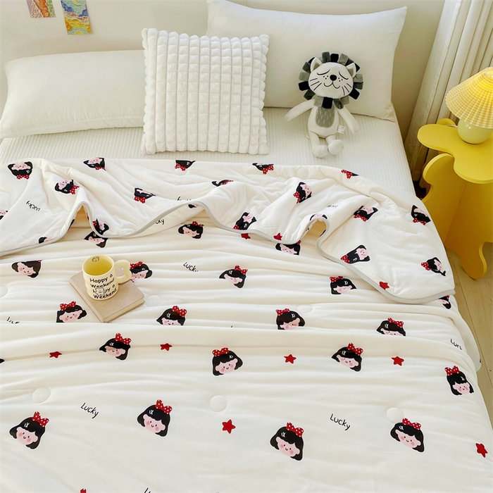 91家纺网 家纺一手货源 找家纺 米米儿家纺 2024新款A类针织棉夏被夏凉被被子被芯 小女孩