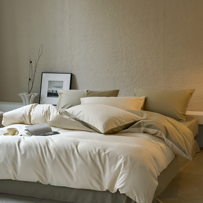 91家纺网 家纺一手货源 找家纺 鹿班家居 2024新款100S长绒棉双拼套件 标准会员-10 奶昔白