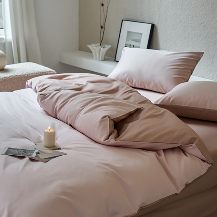 91家纺网 家纺一手货源 找家纺 鹿班家居 2024新款100S长绒棉双拼套件 标准会员-10 瑰丽粉