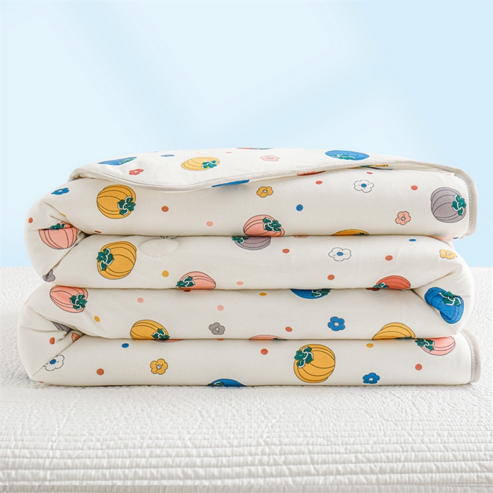 91家纺网 家纺一手货源 找家纺 米米儿家纺 2024新款A类针织棉夏被夏凉被被子被芯 南瓜贝贝