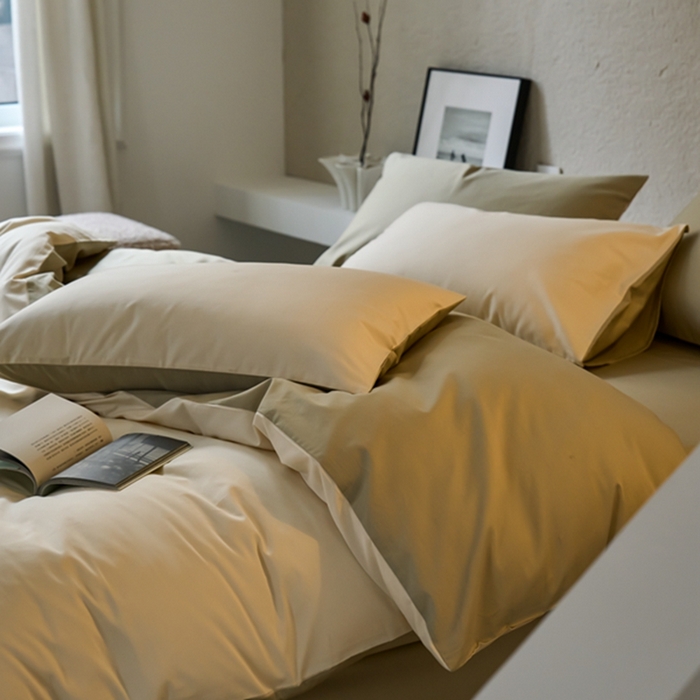 91家纺网 家纺一手货源 找家纺 鹿班家居 2024新款100S长绒棉双拼套件 标准会员-10 奶昔白