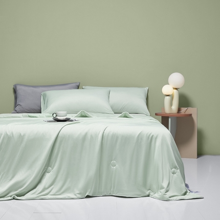 91家纺网 家纺一手货源 找家纺 莱登卡奴 2025新款A类云母凉感丝系列-单夏被 水绿