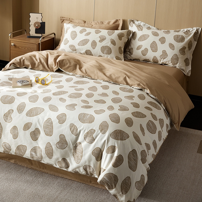 91家纺网 家纺一手货源 找家纺 千朵森 2024新款A类40支长绒棉全棉印花四件套（风格二） 光之旅