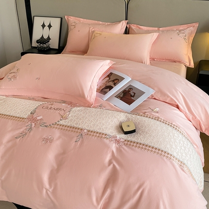 91家纺网 家纺一手货源 找家纺 （总）苏美 2024新款全棉刺绣四件套-罗菲系列