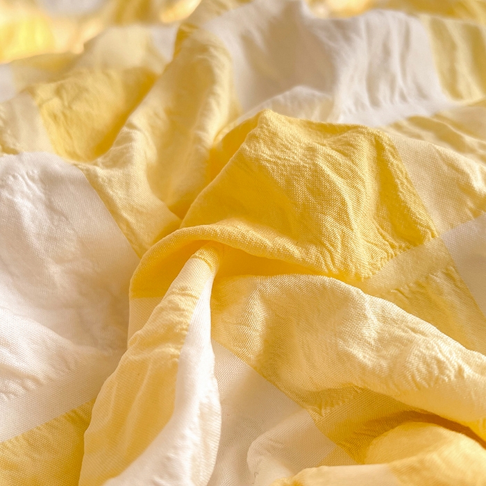 91家纺网 家纺一手货源 找家纺 （总）九诺 2024春夏新款泡泡纱花边彩虹泡芙系列四件套