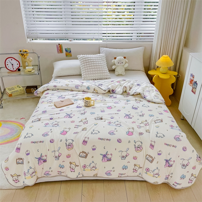 91家纺网 家纺一手货源 找家纺 米米儿家纺 2024新款A类针织棉夏被夏凉被被子被芯 帕帕狗