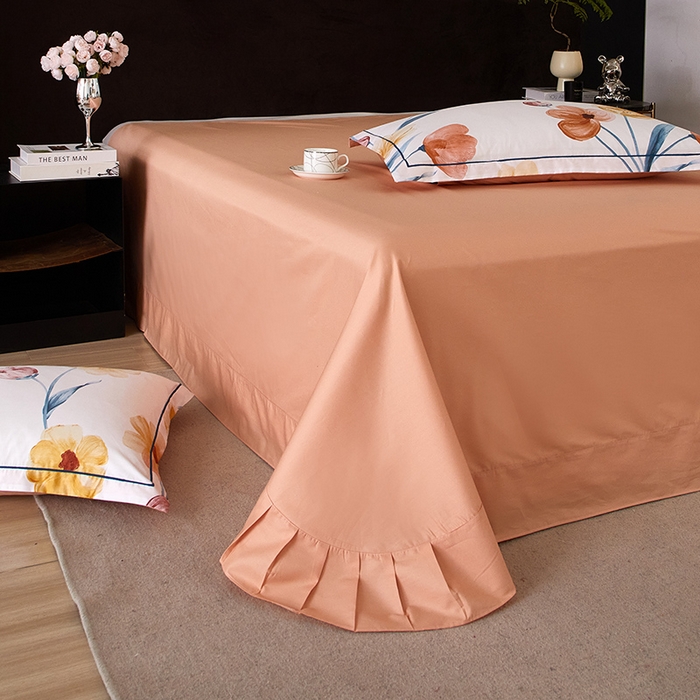 91家纺网 家纺一手货源 找家纺 沐白 2024新款全棉全棉13376全活性印花黄金棉系列四件套 白觅-浅灰