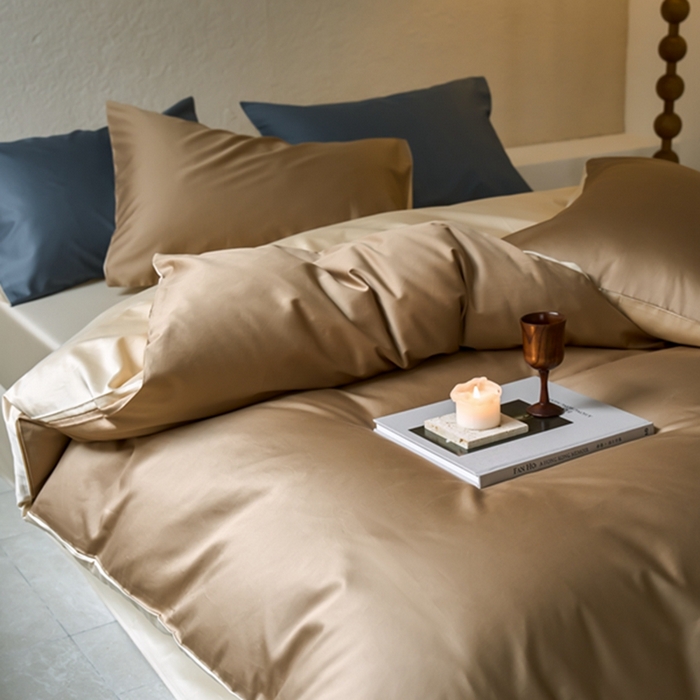 91家纺网 家纺一手货源 找家纺 鹿班家居 2024新款100S长绒棉双拼套件 标准会员-10 栗咖