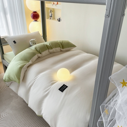 91家纺网 家纺一手货源 找家纺 （总）米瑞娜2024水洗棉麻双拼纯色学生款被套