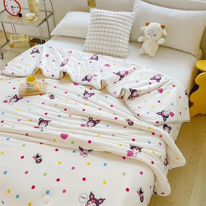 91家纺网 家纺一手货源 找家纺 米米儿家纺 2024新款A类针织棉夏被夏凉被被子被芯 库咯女孩