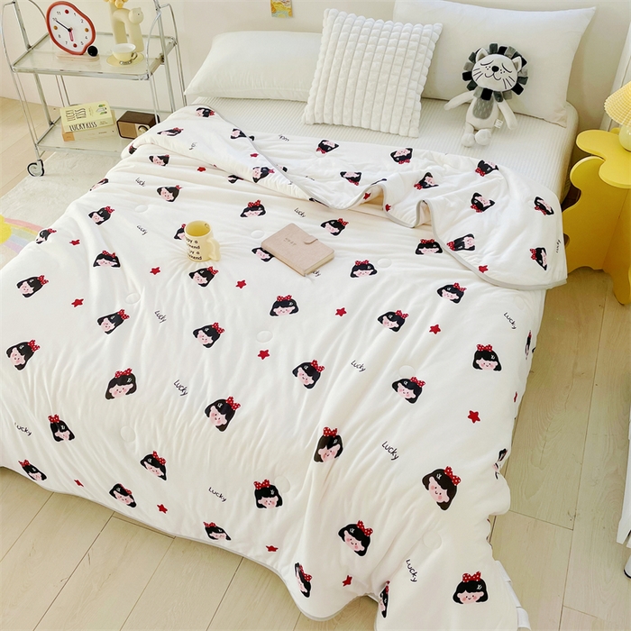 91家纺网 家纺一手货源 找家纺 米米儿家纺 2024新款A类针织棉夏被夏凉被被子被芯 小女孩