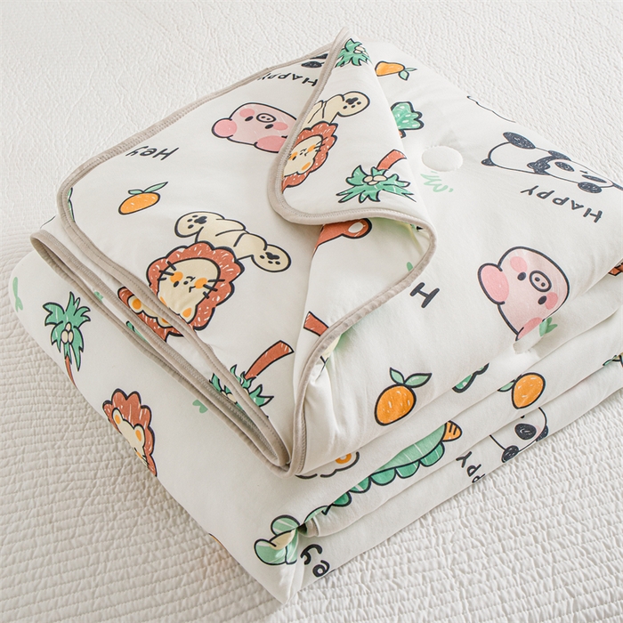 91家纺网 家纺一手货源 找家纺 米米儿家纺 2024新款A类针织棉夏被夏凉被被子被芯 快乐园