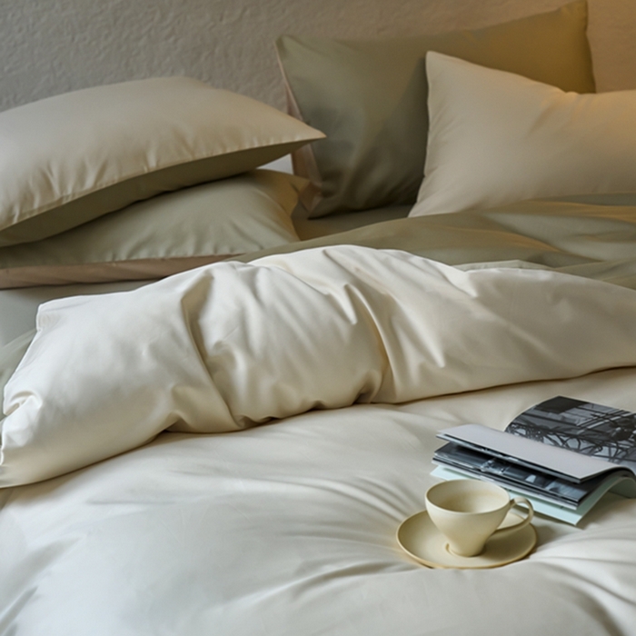 91家纺网 家纺一手货源 找家纺 鹿班家居 2024新款100S长绒棉双拼套件 标准会员-10 奶昔白