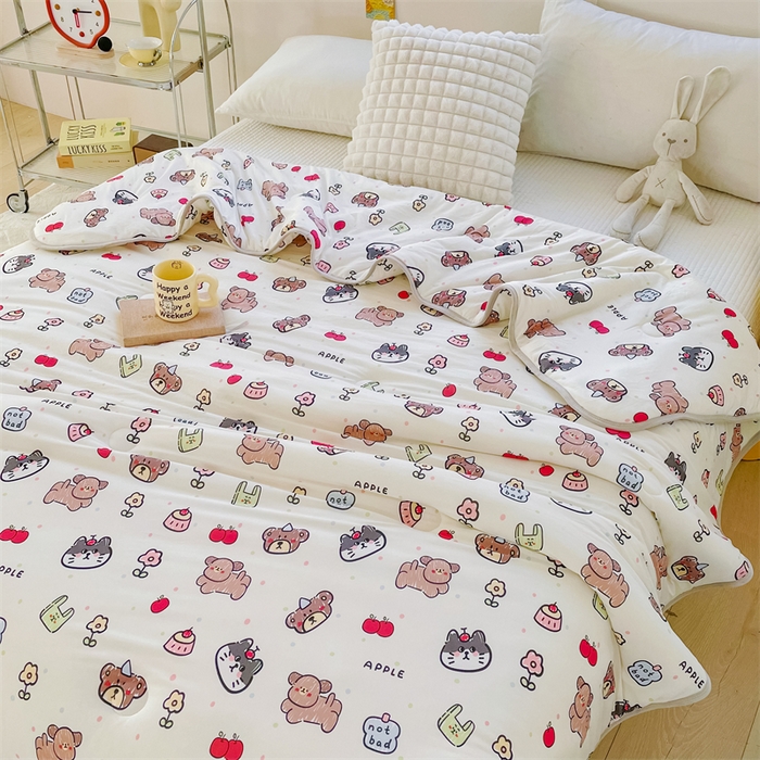 91家纺网 家纺一手货源 找家纺 米米儿家纺 2024新款A类针织棉夏被夏凉被被子被芯 动物集