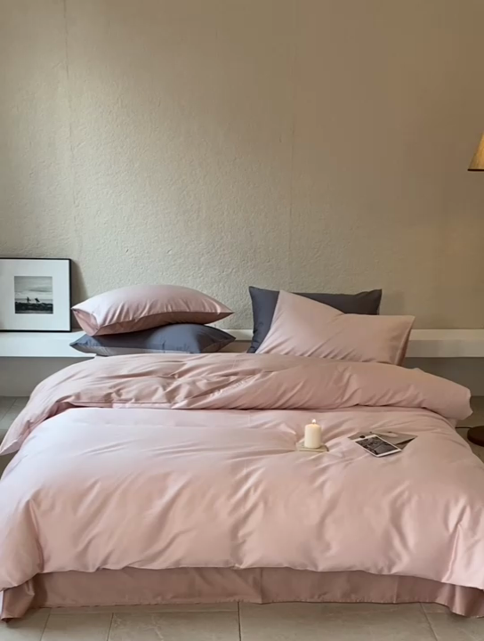 91家纺网 家纺一手货源 找家纺 鹿班家居 2024新款100S长绒棉双拼套件 标准会员-10 奶芋紫