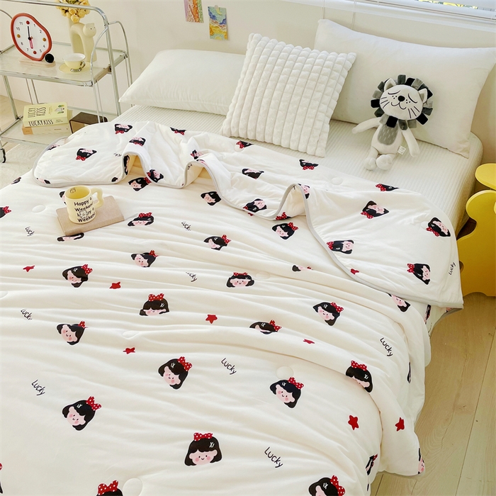 91家纺网 家纺一手货源 找家纺 米米儿家纺 2024新款A类针织棉夏被夏凉被被子被芯 小女孩