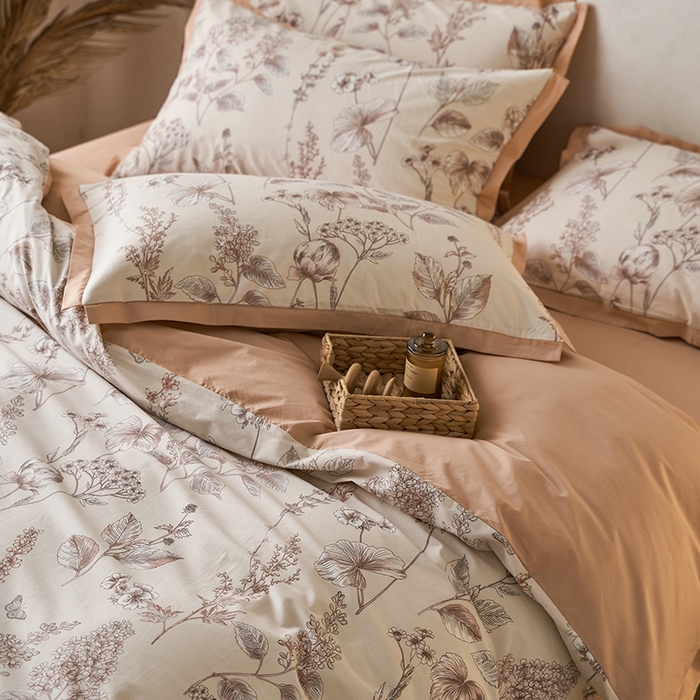 91家纺网 家纺一手货源 找家纺 千朵森 2024新款全棉长绒棉拼角款印花四件套（风格一） 瑞莎