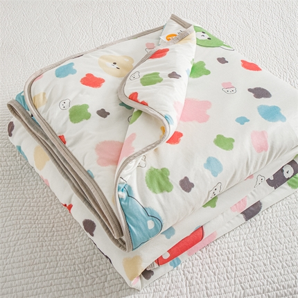 米米儿家纺 2024新款A类针织棉夏被夏凉被被子被芯 炫彩小熊