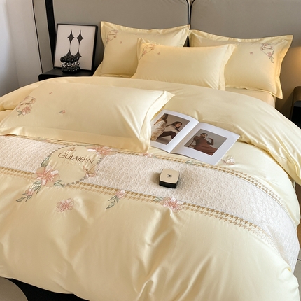 91家纺网 家纺一手货源 找家纺 （总）苏美 2024新款全棉刺绣四件套-罗菲系列