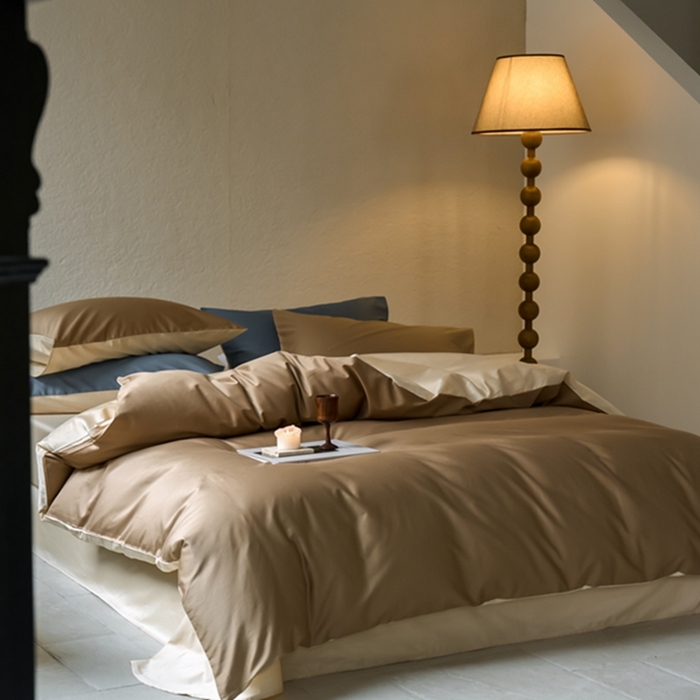 91家纺网 家纺一手货源 找家纺 鹿班家居 2024新款100S长绒棉双拼套件 标准会员-10 栗咖