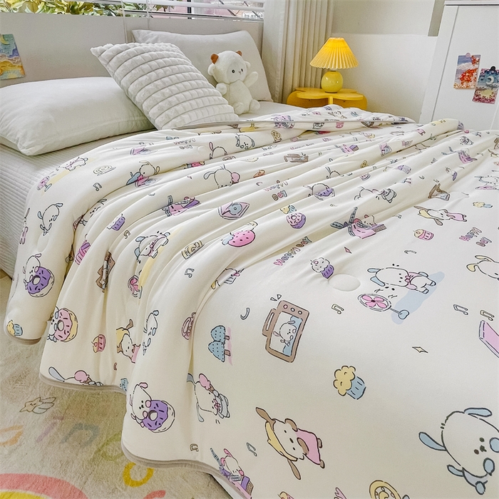 91家纺网 家纺一手货源 找家纺 米米儿家纺 2024新款A类针织棉夏被夏凉被被子被芯 帕帕狗