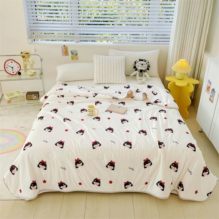 91家纺网 家纺一手货源 找家纺 米米儿家纺 2024新款A类针织棉夏被夏凉被被子被芯 小女孩