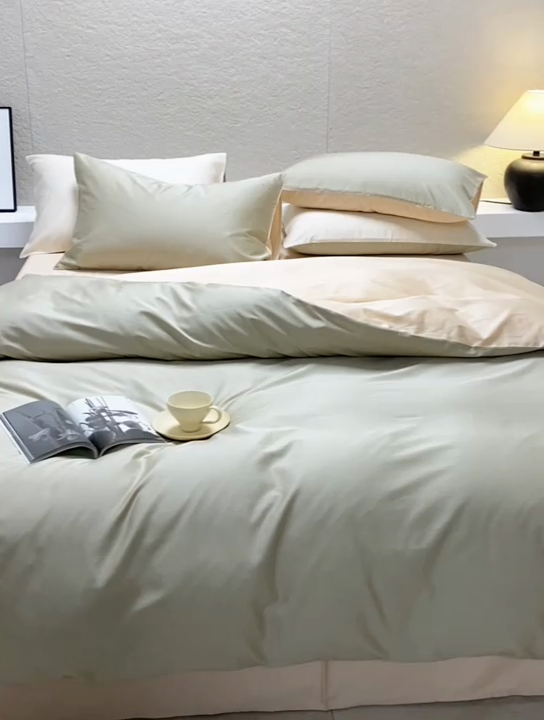 91家纺网 家纺一手货源 找家纺 鹿班家居 2024新款100S长绒棉双拼套件 标准会员-10 森绿