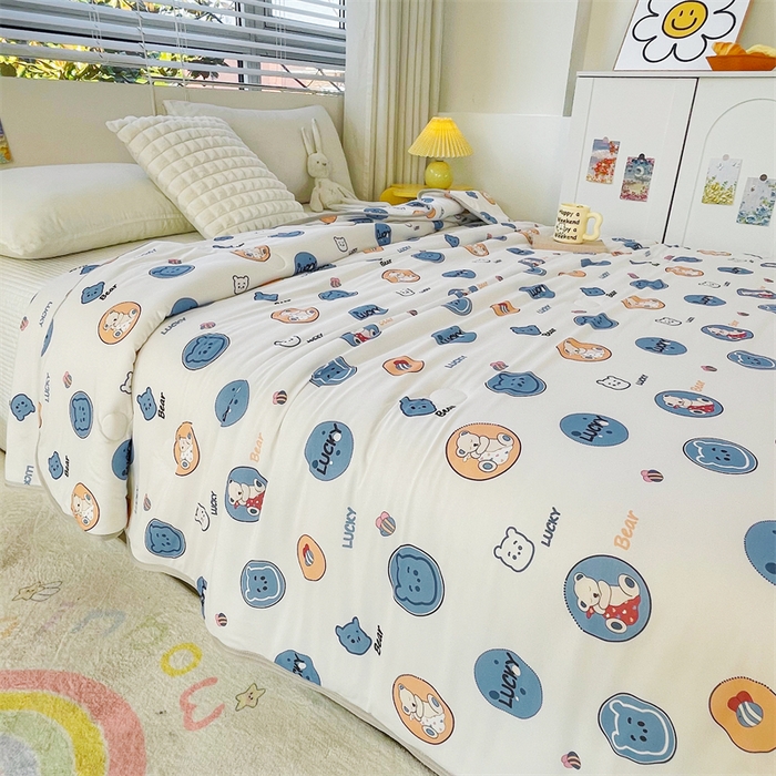 91家纺网 家纺一手货源 找家纺 米米儿家纺 2024新款A类针织棉夏被夏凉被被子被芯 米米熊