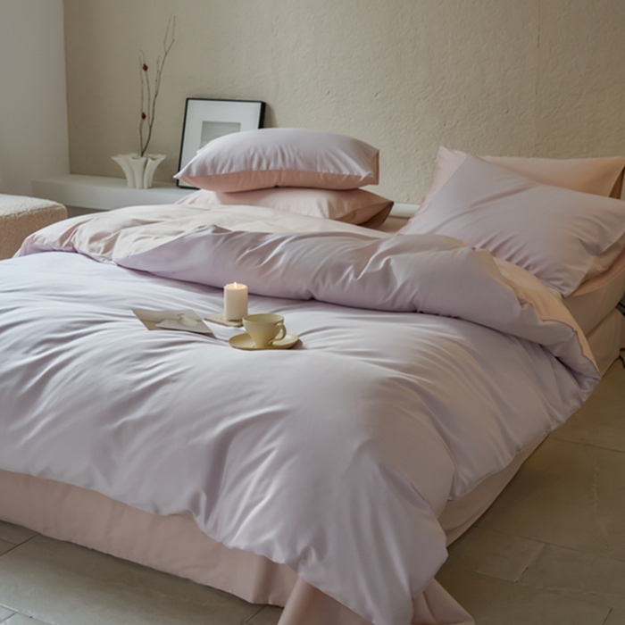 91家纺网 家纺一手货源 找家纺 鹿班家居 2024新款100S长绒棉双拼套件 标准会员-10 奶芋紫