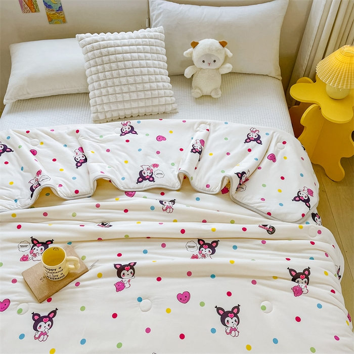 91家纺网 家纺一手货源 找家纺 米米儿家纺 2024新款A类针织棉夏被夏凉被被子被芯 库咯女孩